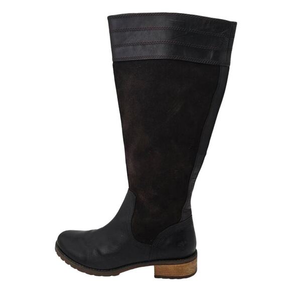 Timberland Riding Boots Brown Coffee Suede Leather Zipper Rugged Sole Women's 9 - Picture 1 of 9